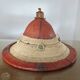 African conical hat, Fulani, in leather and braided rope, 1900