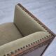 1950s, Danish curved sofa, furniture velour, oak wood.