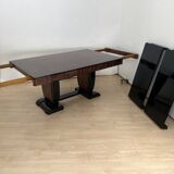 French Art Deco Expandable Dining Room Set, 1930, Set of 9