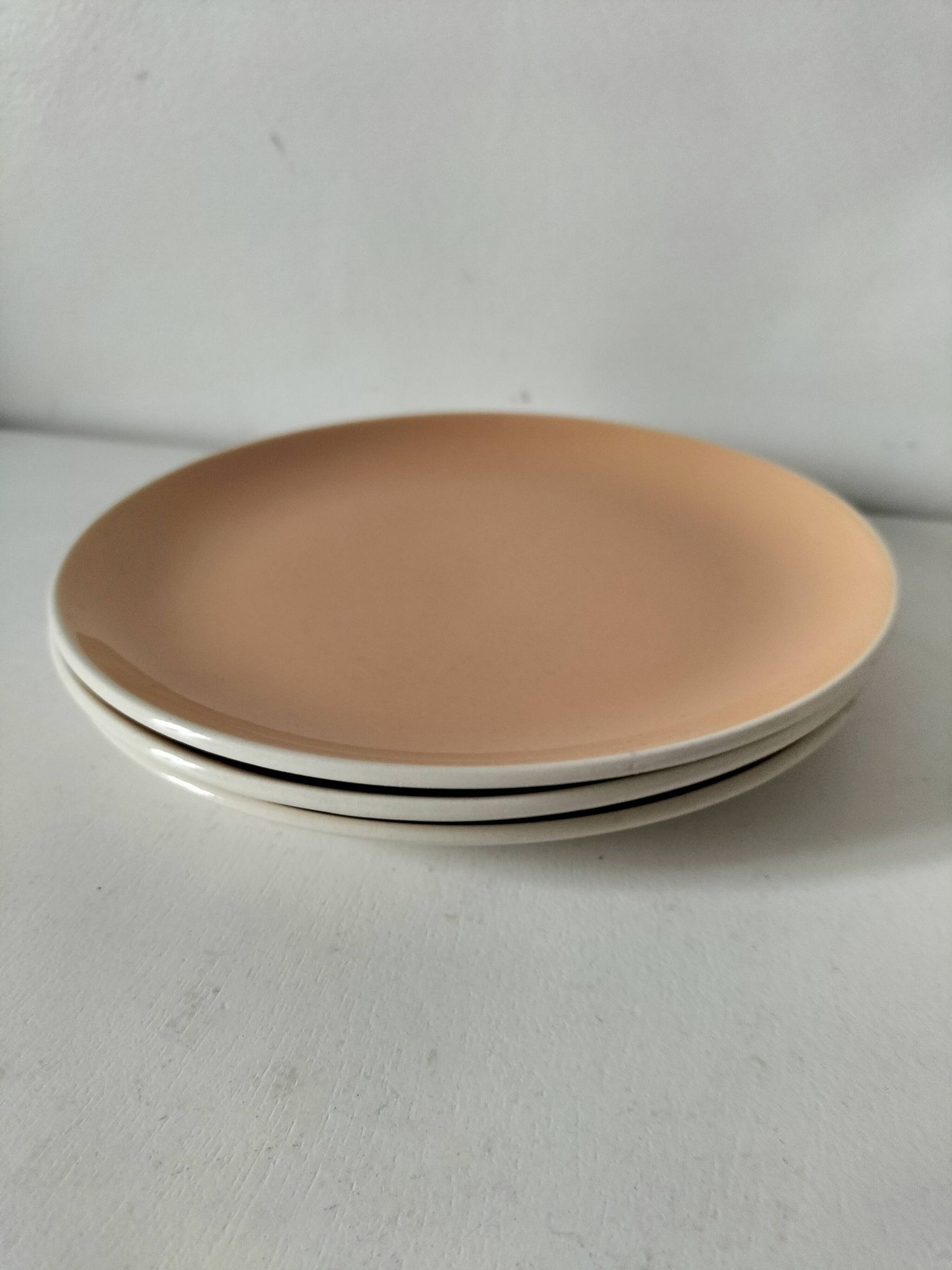 Set of three dessert plates Villeroy & Boch Mettlach powder pink