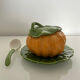 Pumpkin soup tureen in slipware
