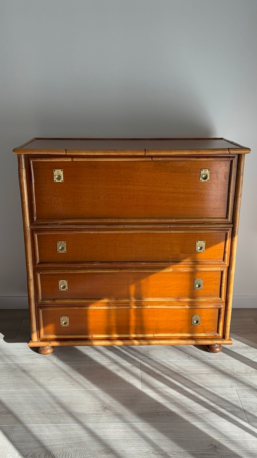 Commode bois et bambou Dalvera, 1970