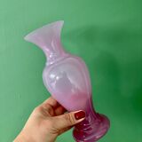 Set of 5 antique vases/soliflores in opaline and pink and red glass.