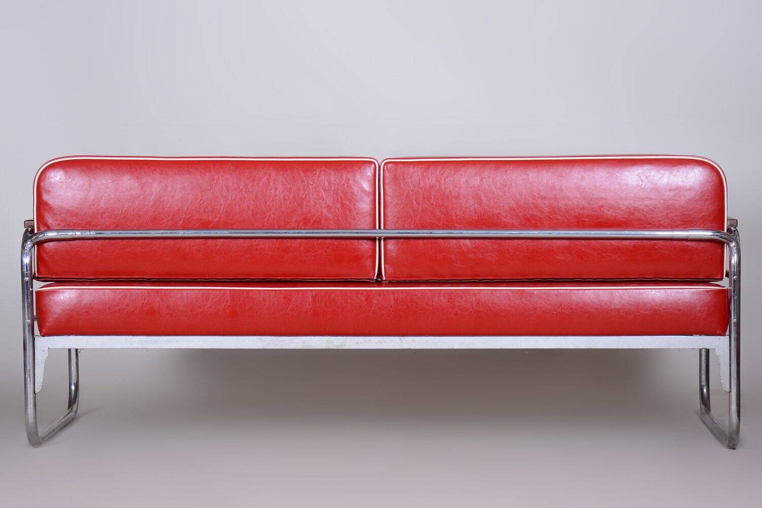 Bauhaus Sofa in Beech & Leather attributed to Thonet, 1930s