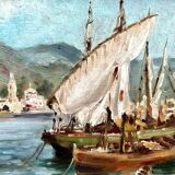 Tableau ancien, vers 1940, attribué au peintre ligure Carlo Garino (1864-1944)