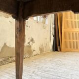 1950s oak farmhouse table with spindle legs