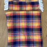 1970s wicker rattan portable bassinet cradle complete with bedding