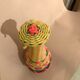 60s scoubidou bottle pink yellow green blue and smoky glass 27 cm