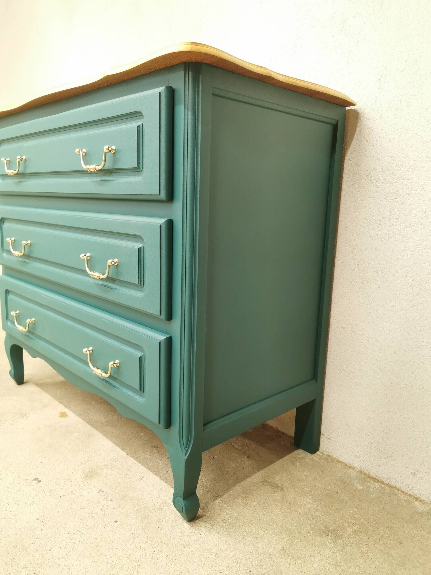 Vintage cherry wood commode refurbished