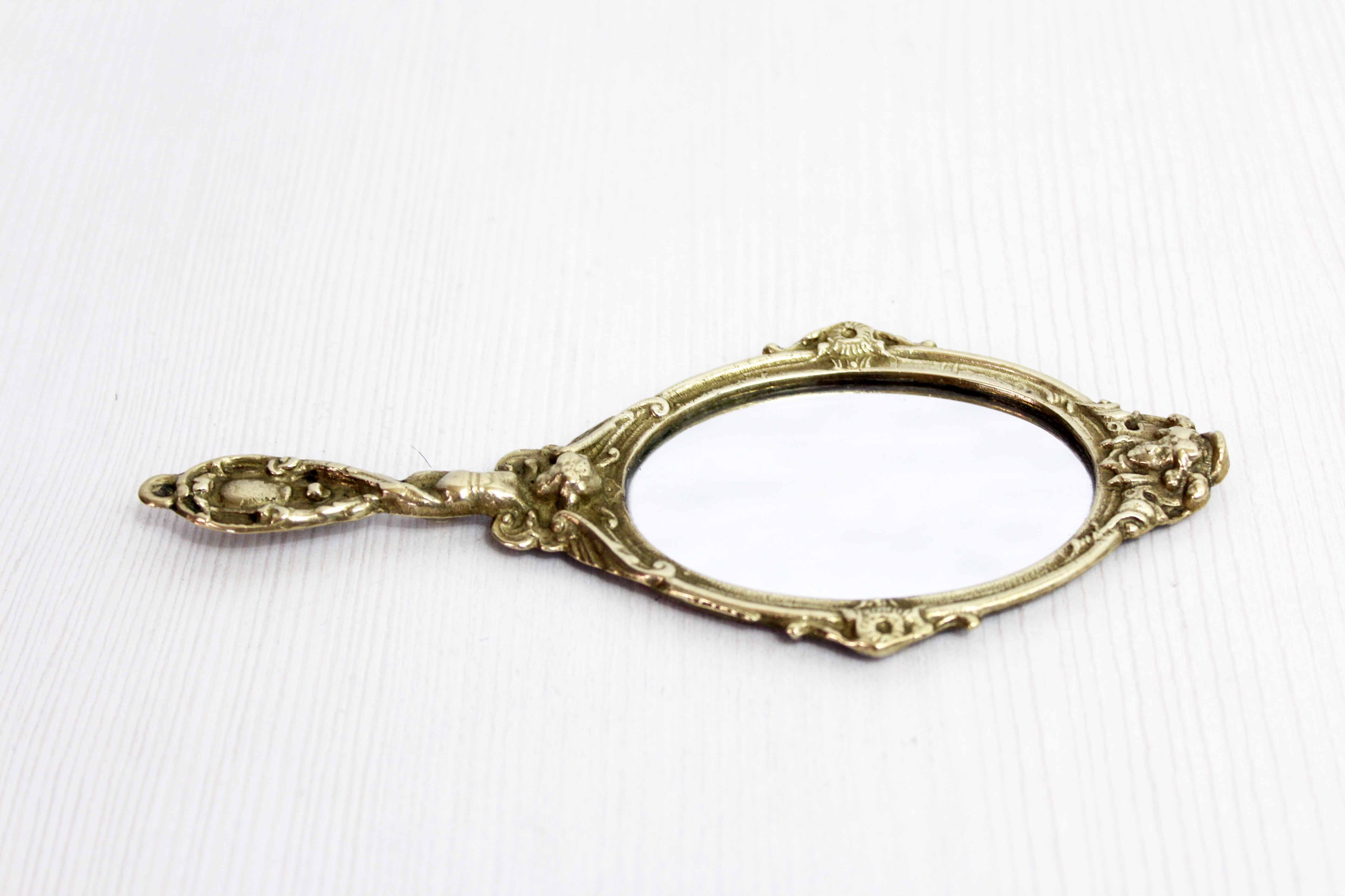 Brass hand mirror 1950