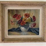 Old painting bouquet of flowers