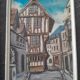 Peinture sur bois "Maison à colombages"