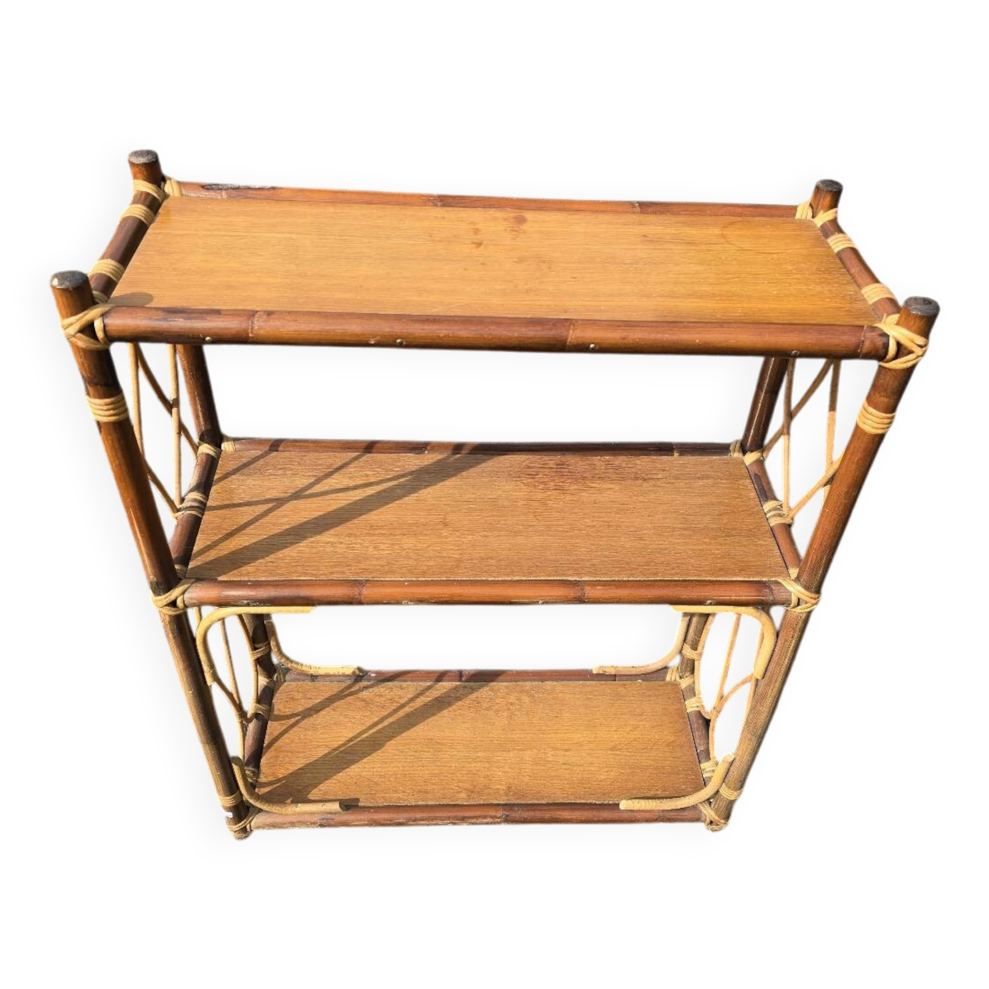 Vintage rattan shelf