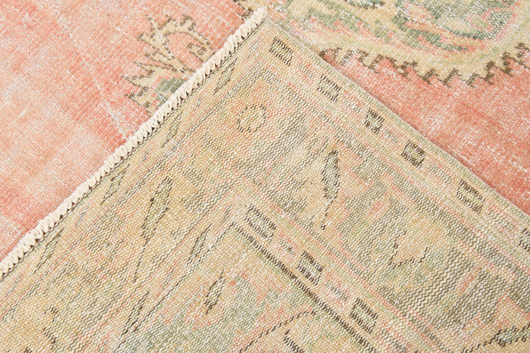 6x9 Vintage Peach Oushak Vintage Rug, 184x276 Cm
