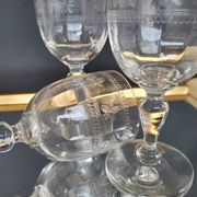 Verres à apéritif gravés soufflés – fin XIXᵉ / début XXᵉ siècle