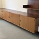 Modular Wall System in Wood Veneer, White Laminate, Glass and