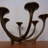 Brutalist Bronze Candleholder by Michael Harjes, 1960s