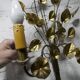 Pair of double flower bouquet sconces in brass 1960