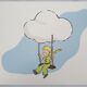 Antoine de Saint-Exupéry: The Little Prince flies with the clouds, lithograph.