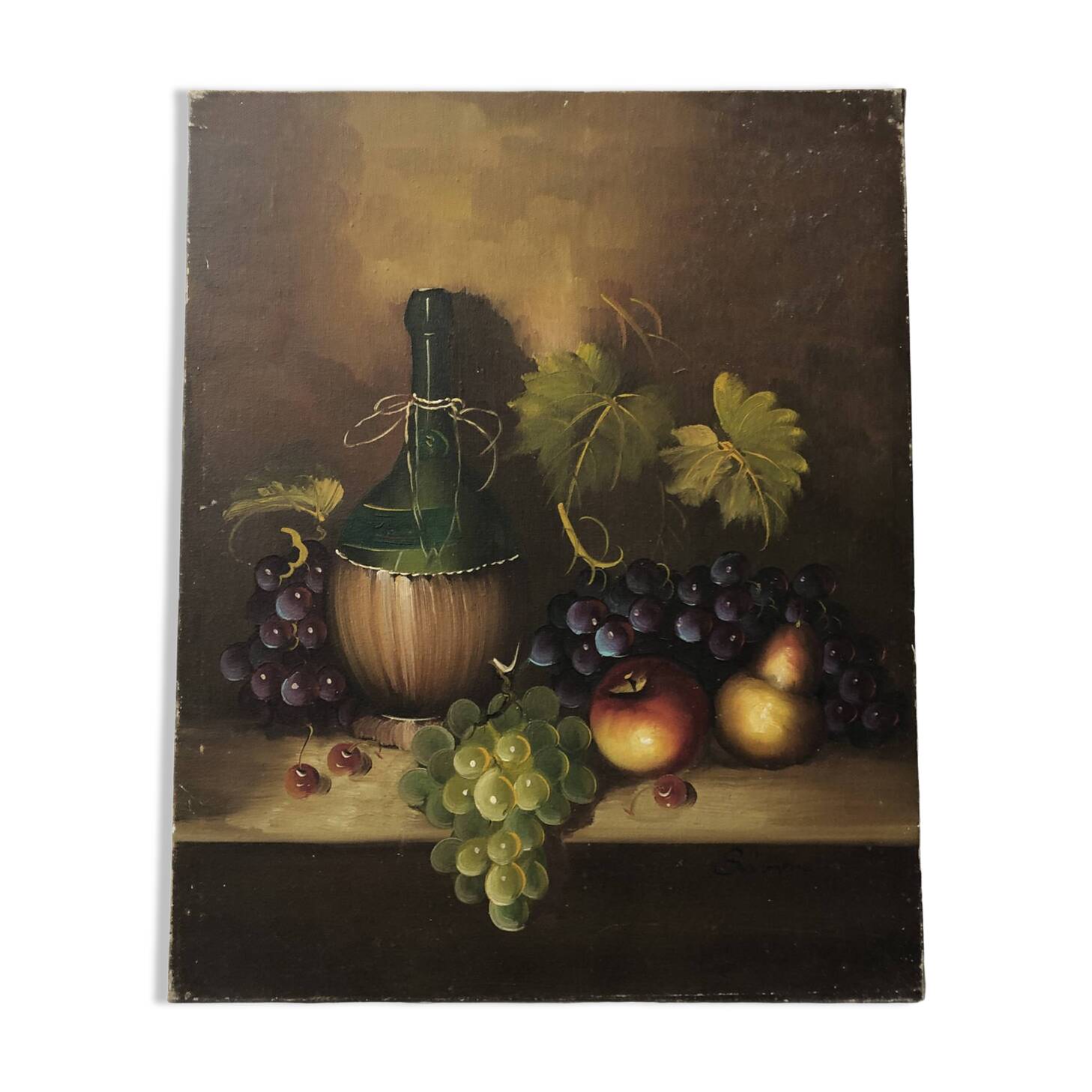 Still life painting with fruits