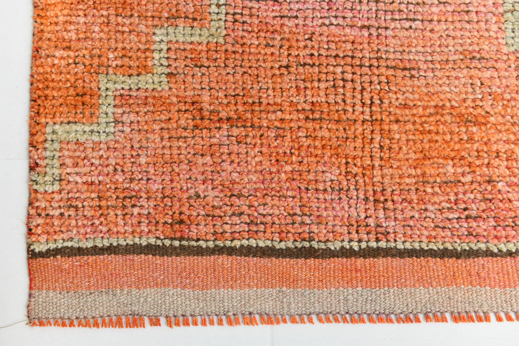 Tapis de couloir turc orange citrouille 3x10, 91x321 cm
