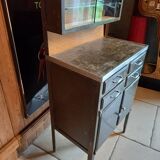 Antique metal medical cabinet