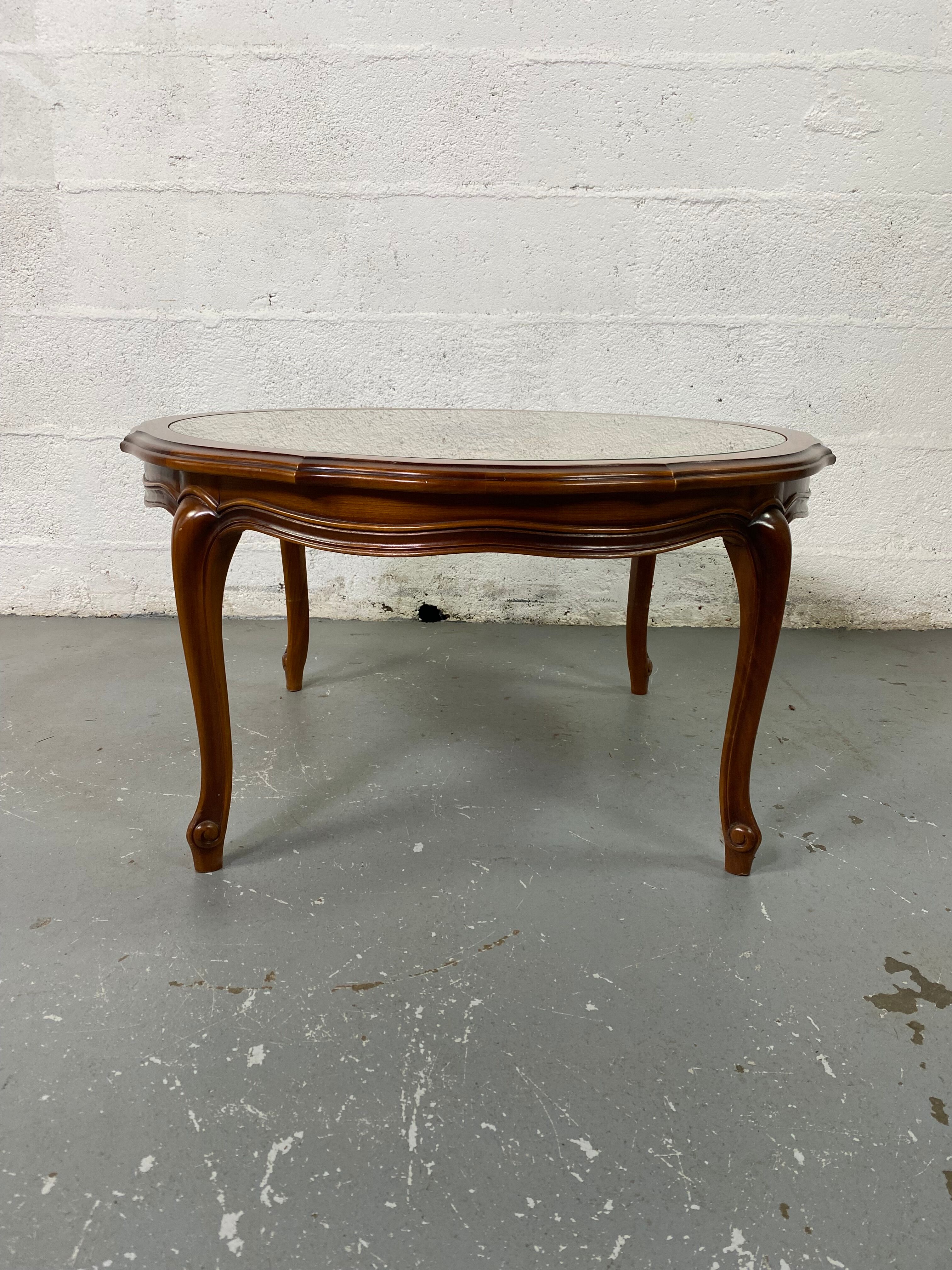 Chippendale Coffee Table in Wood, Canning and Glass