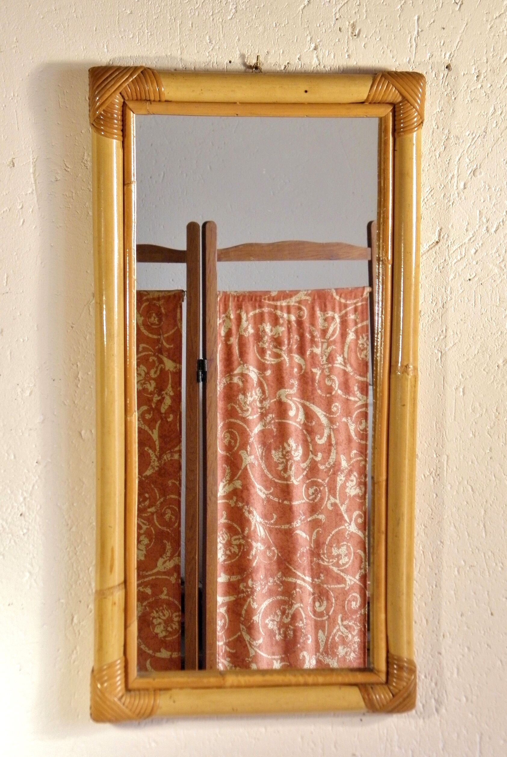Rattan frame mirror 61 x 31 cm