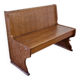 Vintage oak bench with storage box, two seats, 104 cm