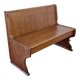 Vintage oak bench with storage compartment, two-seater, 104 cm