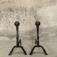 Brutalist pair of andirons
