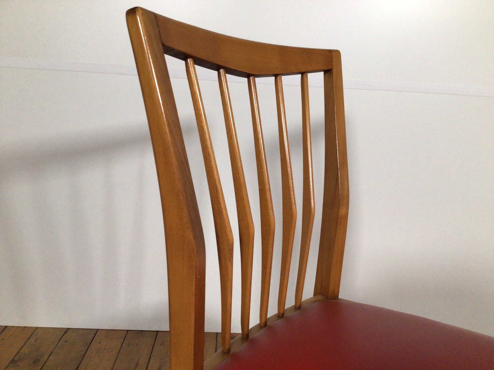 Ensemble de 6 chaises de salle à manger en bois sixties