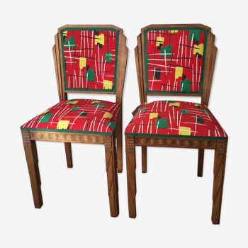 Paire de chaises art déco années 50
