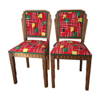 Paire de chaises art déco années 50