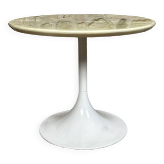 Tulip table with artificial marble top - 1970s