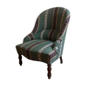 Armchair upholstered in green, 19th cty
