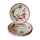 Set of 4 flat plates in Gien porcelain