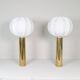 Pair of large Bergboms B-010 table lamps in brass, mid-century, 1960s, Sweden.