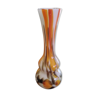 OPALINE VASE ORANGE/BROWN TONE