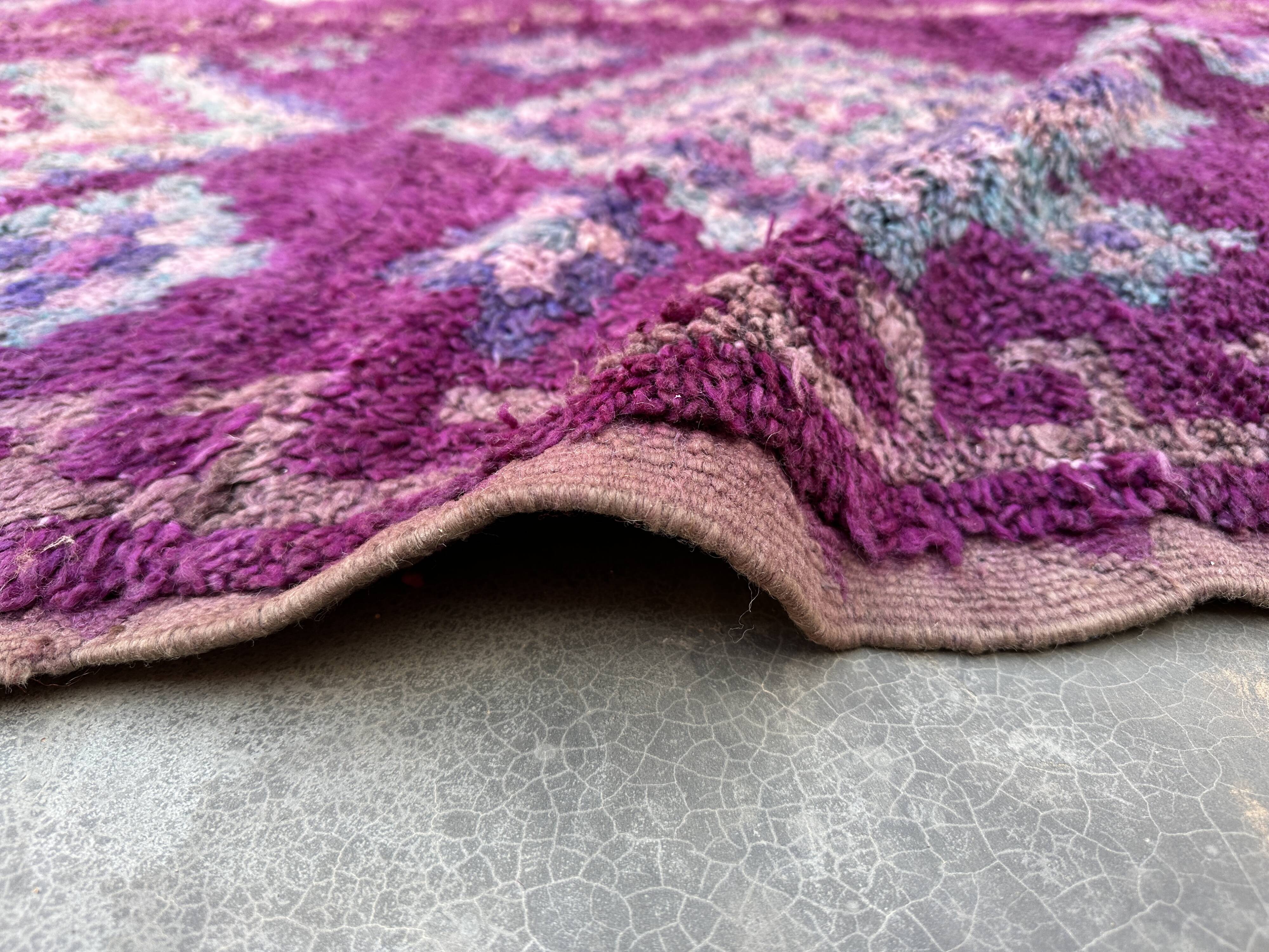 Moroccan purple carpet - 208 x 425 cm
