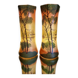 Vaas Art Nouveau, Théodore Legras, geëmailleerde glassen vazen, ensemble