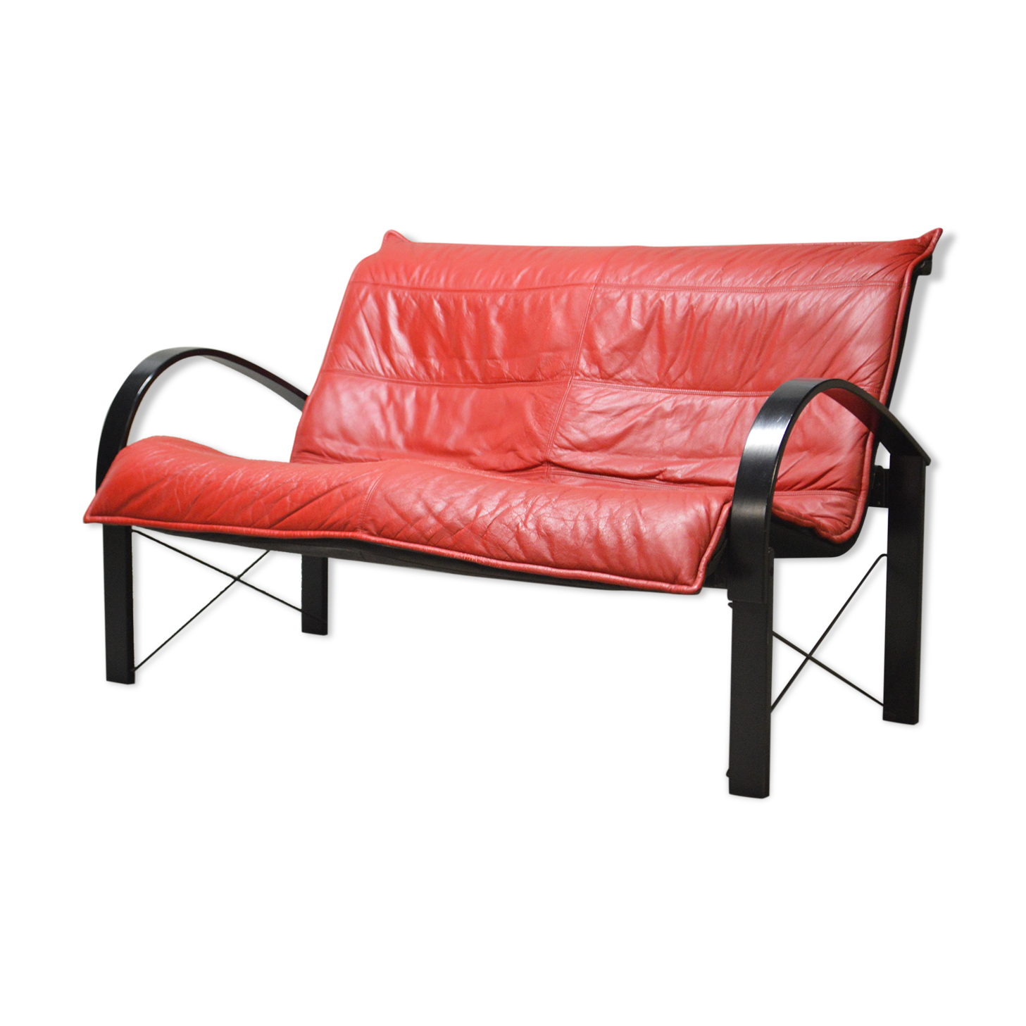 Vintage design sofa from the 80s/90s in leather