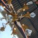 19th Bronze and Crystal Chandelier
