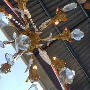 19th Bronze and Crystal Chandelier