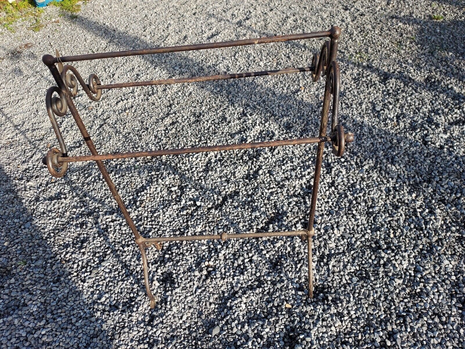 Wrought iron towel rack
