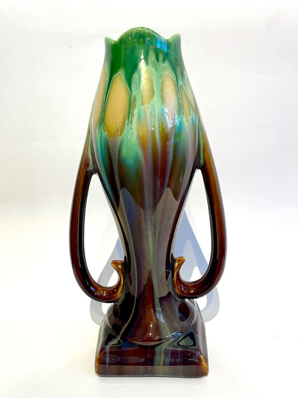 Vase Art Nouveau en faïence
