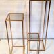 Pull-out harnesses in gilded brass and smoked glass.
