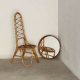 Chaise vintage en osier des années 60 - style Bonacina