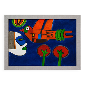 Lunar vampire, oil on canvas Bxl 1980 signed Last rumgr