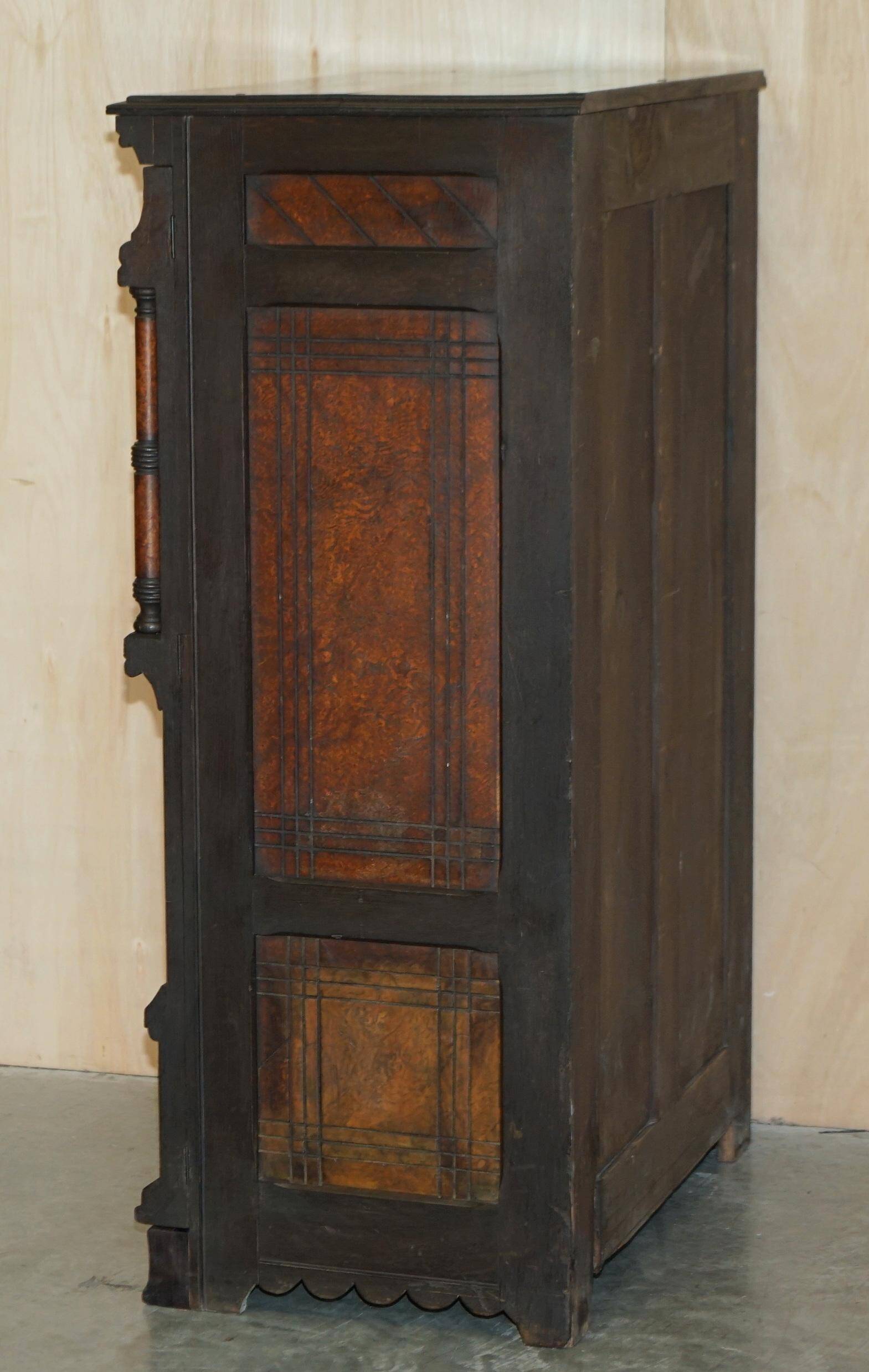 Victorian Wellington chest in figured elm by R Crosby & Son with 160 seal impressions.